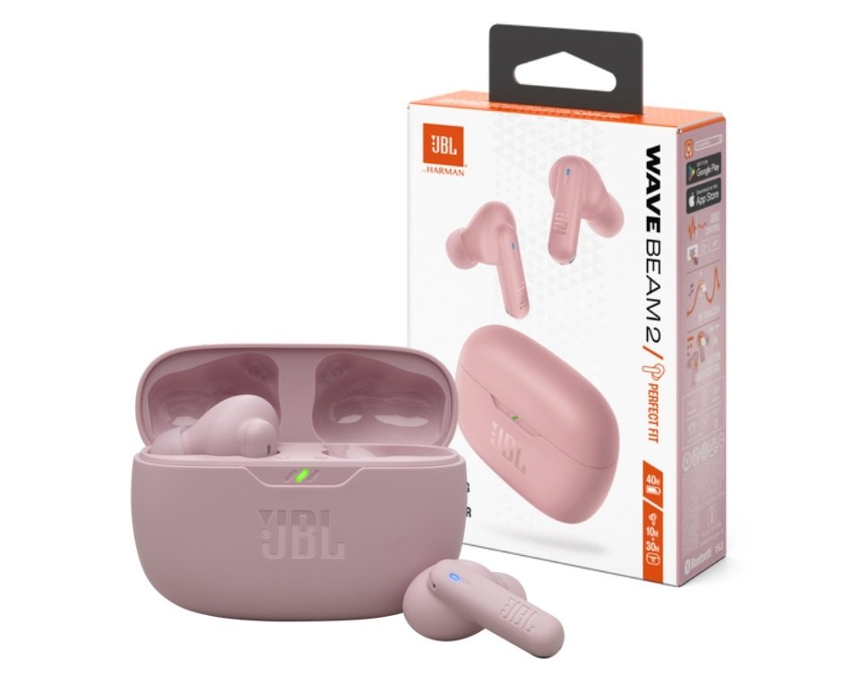 Auriculares JBL Wave Beam 2 In-ear Bluetooth ANC Rosa
