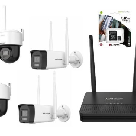 Combo Hikvision NVS Wifi 6 + 4 camaras 2MP + MicroSD 512GB