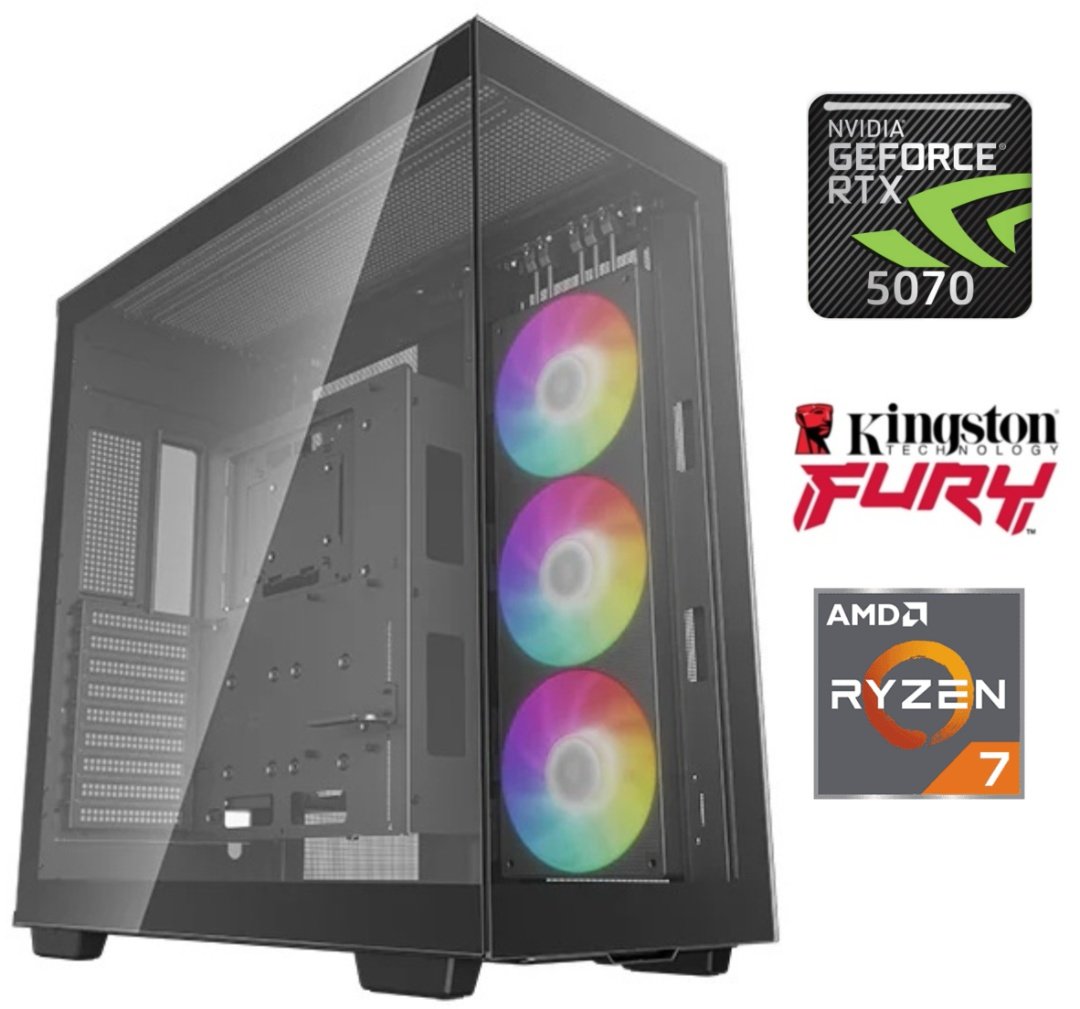 Equipo Gamer Ryzen 7 9800X3D, 32GB, 1TB, RTX 5070 12GB