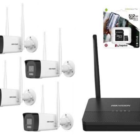 Combo Hikvision NVS Wifi 6 + 4 camaras bullet 2MP + MicroDS 512GB