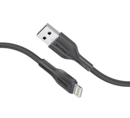 PROMATE XCORD-AI200.BLACK CABLE USB-A A LIGHTNING 2M