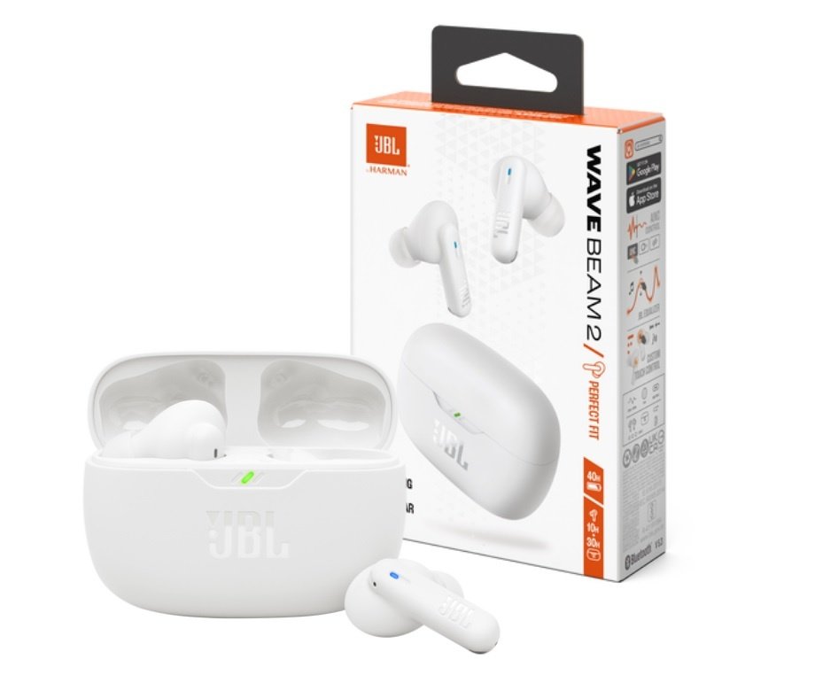 Auriculares JBL Wave Beam 2 In-ear Bluetooth ANC Blanco