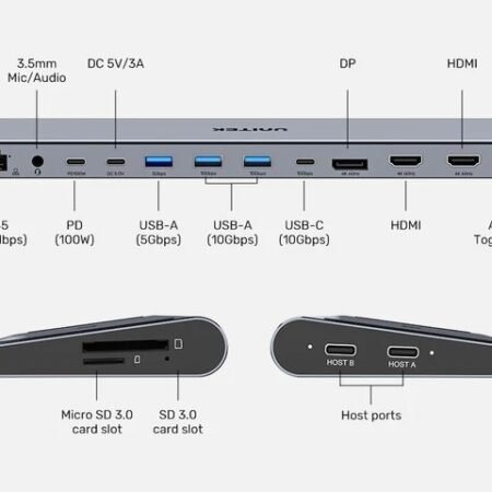 HUB USB-C Unitek 15 en 1 4K