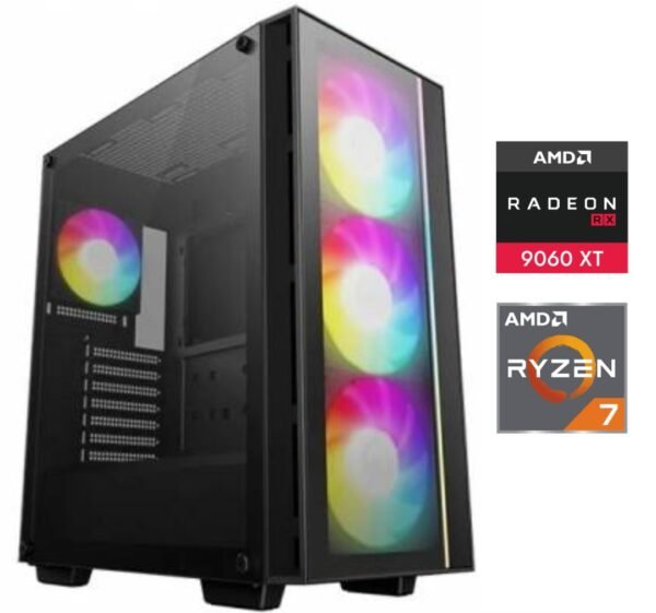 Equipo Gamer Ryzen 7 7700X, 32GB, 1TB NVMe, RX9060XT 16GB