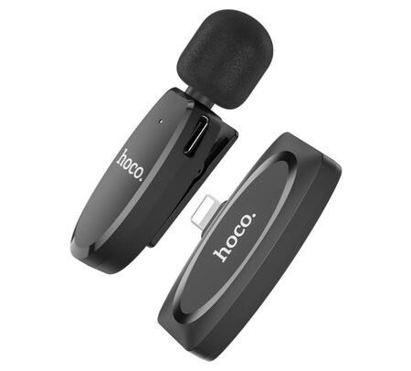 HOCO L15 LIGHTNING CRYSTAL LAVALIER MICROFONO INALAMBRICO BLACK (D)