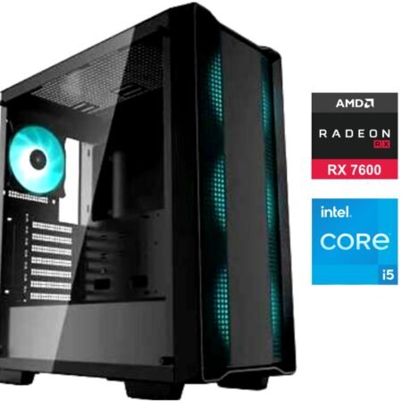 Equipo Gamer Core i5 12400F, 16GB, 500GB, RX7600 CL 8GO 16GB