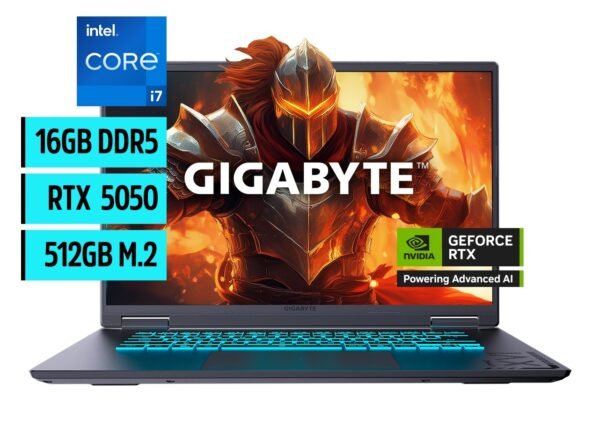 Notebook Gamer Gigabyte Core i7 4.9Ghz, 16GB, 512GB SSD, 16" FHD+, RTX 5050 8GB
