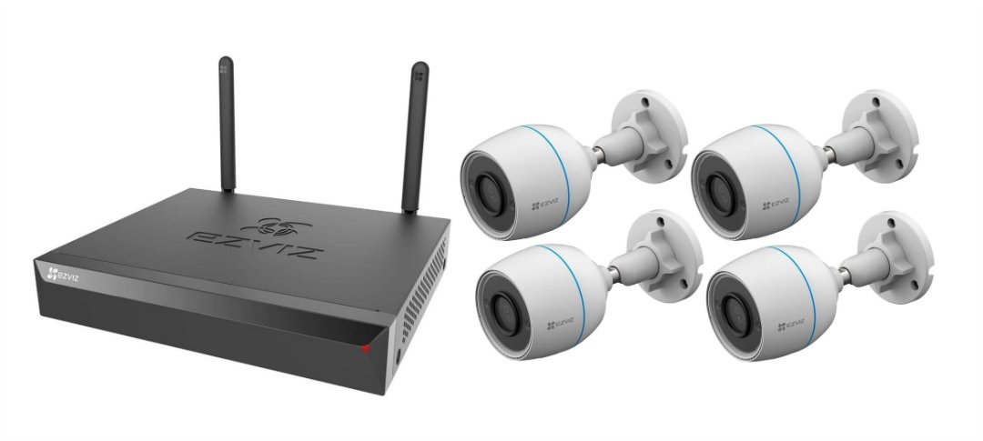 Kit de Vigilancia Ezviz X5S NVR 5MP + 4 Cámaras H3c Full HD Wi-Fi Exterior