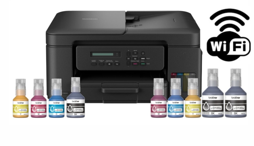 Impresora Multifunción Brother DCP-T730DW Wi-Fi Dúplex + 4 Botellas Tinta Extra