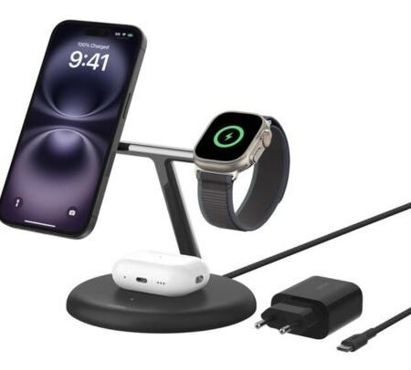 BELKIN WIZ020VFH36 SOPORTE Y CARGADOR INALAMBRICO 2 EN 1 *