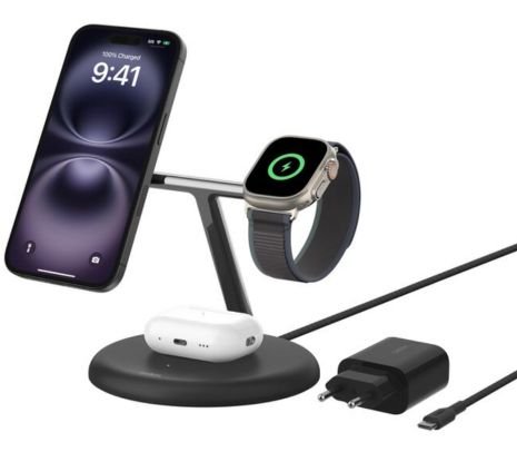 BELKIN WIZ023VFBK BASE DE CARGA INALAMBRICA 3 EN 1 15W BLACK *