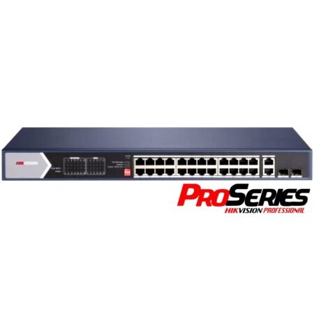 Switch PoE Hikvision Pro 24 puertos gigabit + 2 combo 370W