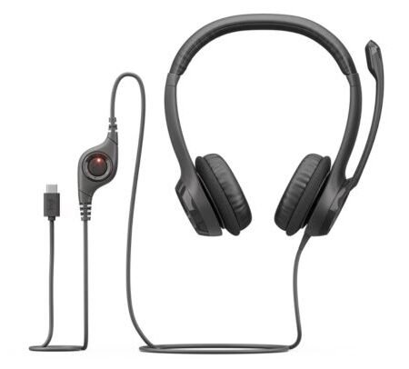 LOGITECH 981-001575 HEADSET H390 USB-C MIDNIGHT BLACK P/PROMO**