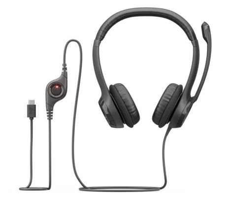 LOGITECH 981-001575 HEADSET H390 USB-C MIDNIGHT BLACK P/PROMO**