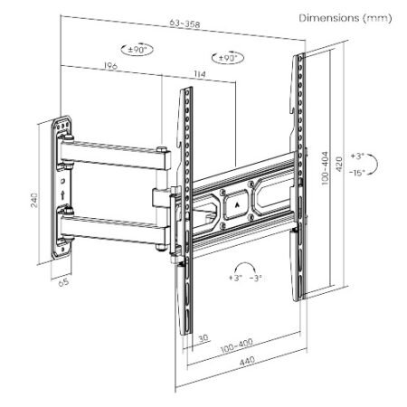 Soporte para TV lcd/led movil hasta 65" 35kg