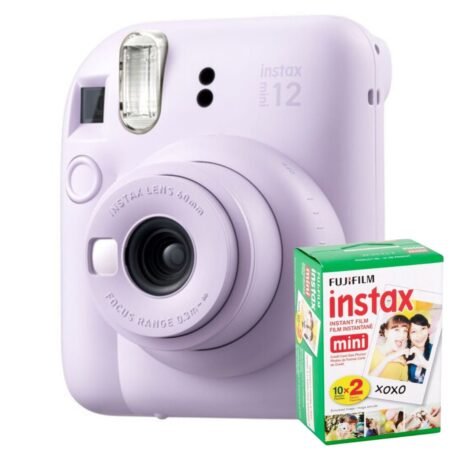 Camara Fujifilm Instax Mini 12 lila + Papel x 20 hojas