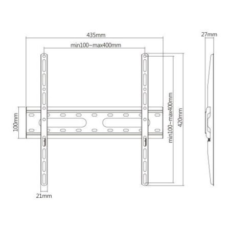 Soporte para TV lcd/led fijo hasta 75"" / 45kg
