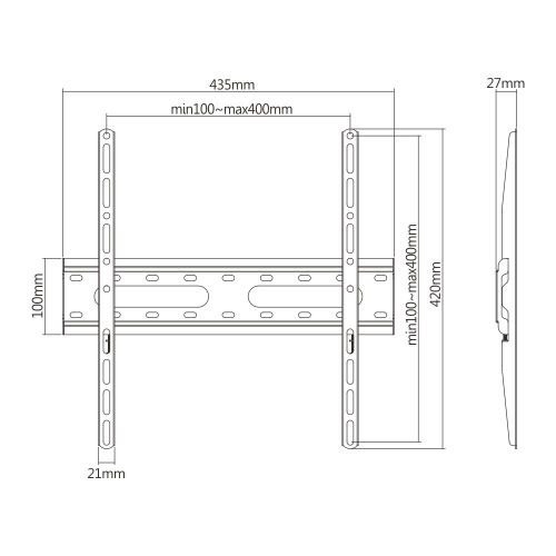 Soporte para TV lcd/led fijo hasta 75"" / 45kg