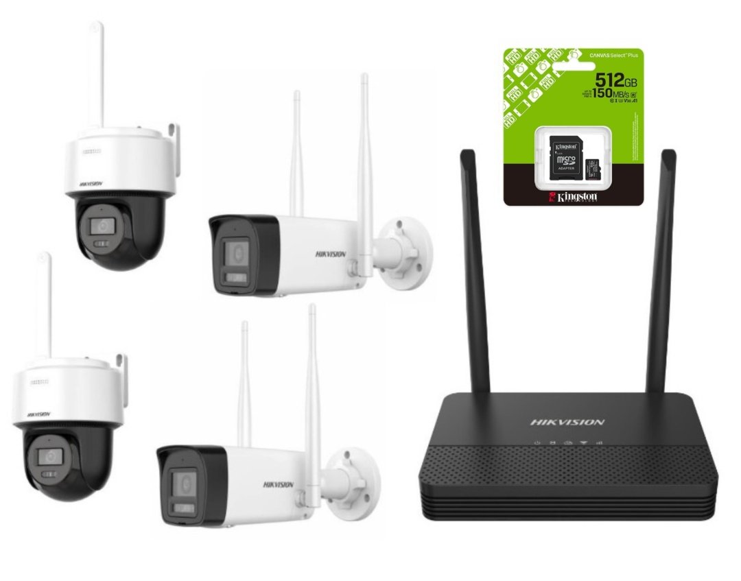 Kit de Vigilancia Wi-Fi Hikvision EasyLink NVS 4 Cámaras 2MP Wi-Fi 6