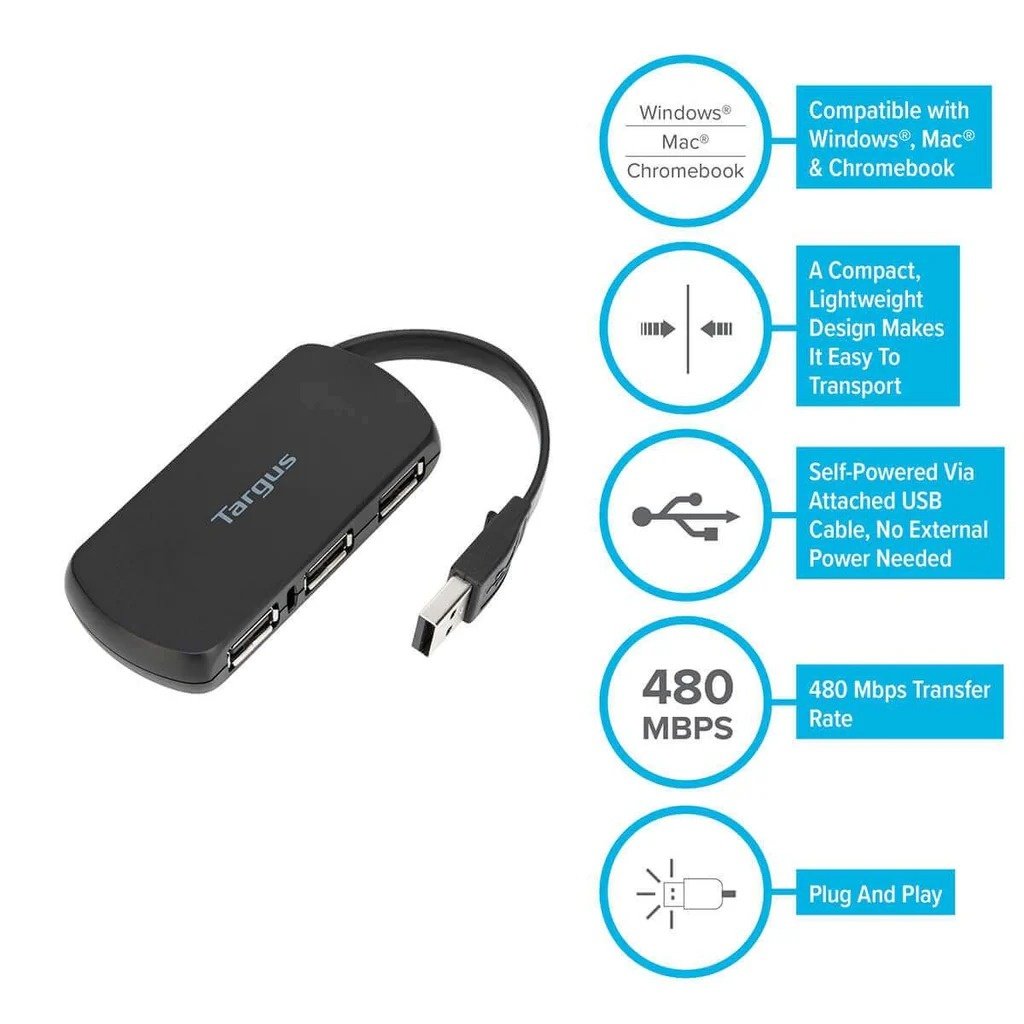 Hub USB Targus 4 puertos USB 2.0