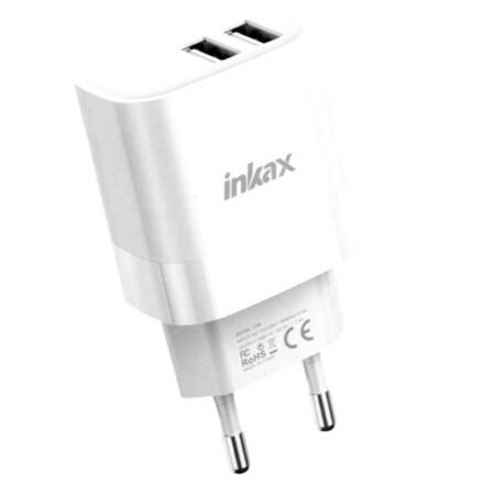 Cargador de Pared Inkax Dual USB-A 2.4A Blanco