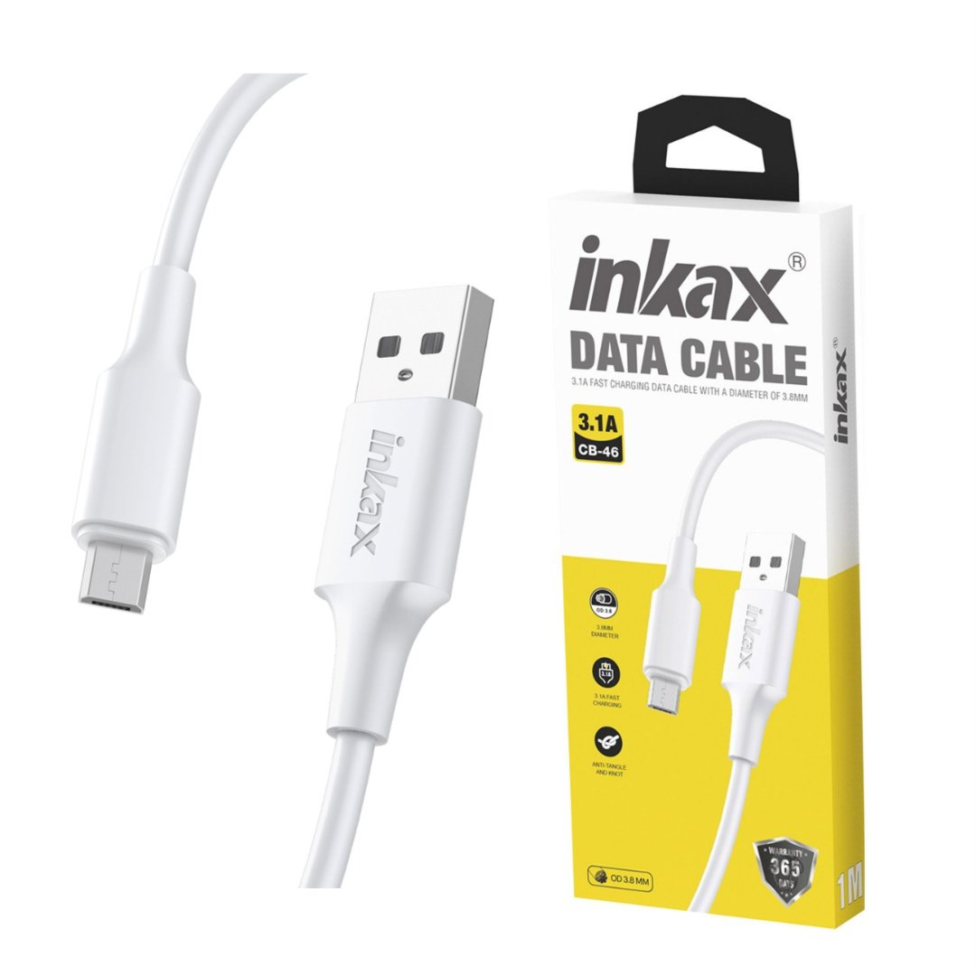 Cable Inkax Micro USB 3.1A 2M Blanco
