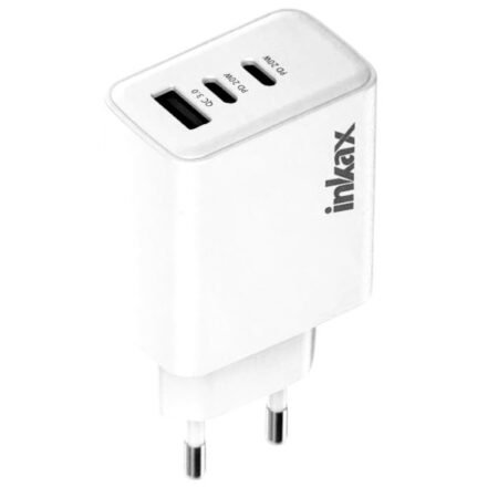 Cargador Inkax USB-A + 2xUSB-C 40W 3 Puertos Blanco