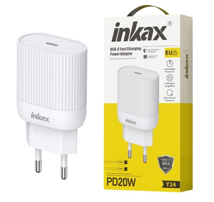 Cargador Inkax Y24-EU USB-C PD 20W Blanco