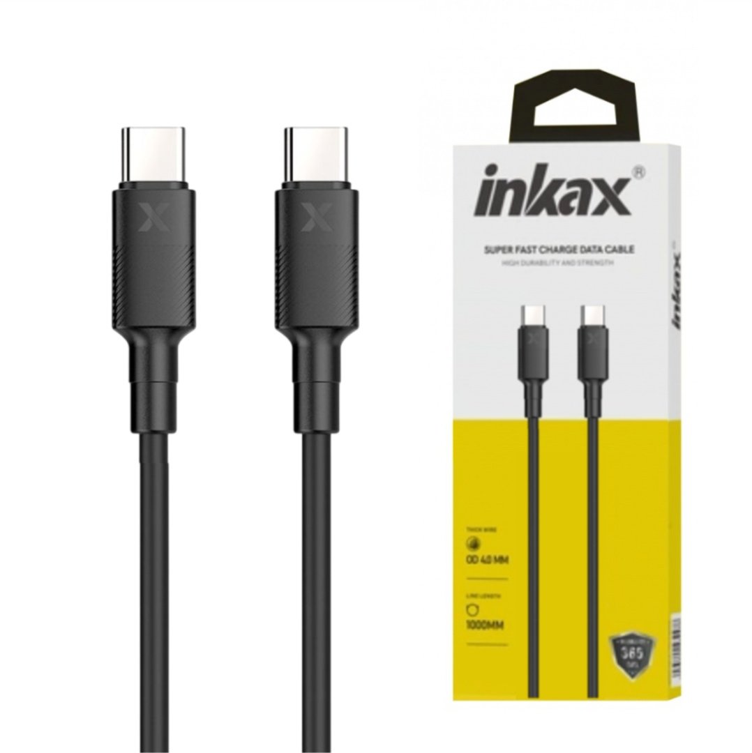Cable Inkax CB-73 Tipo C a Tipo C 3.1A 1M Negro