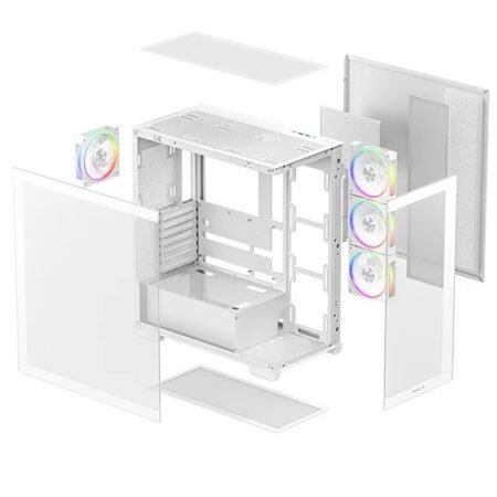 Gabinete DeepCool CG580 4F V2 ATX Paneles de Vidrio Blanco
