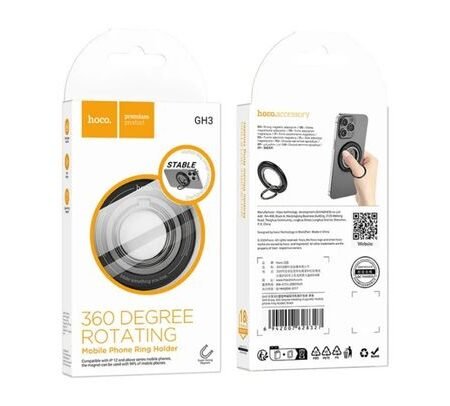 HOCO GH3 SOPORTE ANILLO P/SMARTPHONE MAGNETICO BLACK