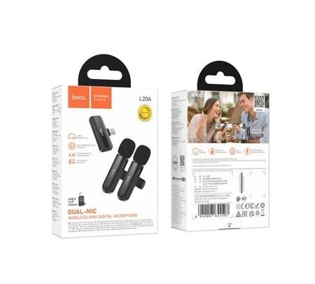 HOCO L20A FAIR DUAL-MIC MICROFONO INALAMBRICO (LIGHTNING/USB-C)