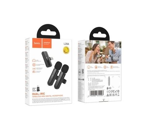 HOCO L20A FAIR DUAL-MIC MICROFONO INALAMBRICO (LIGHTNING/USB-C)