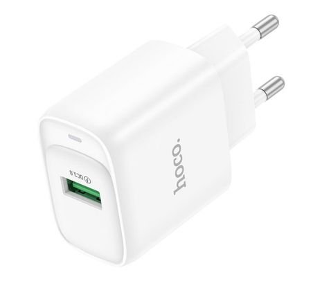 HOCO C140A WHITE CARGADOR DE PARED SINGLE PORT USB QC3.0 18W