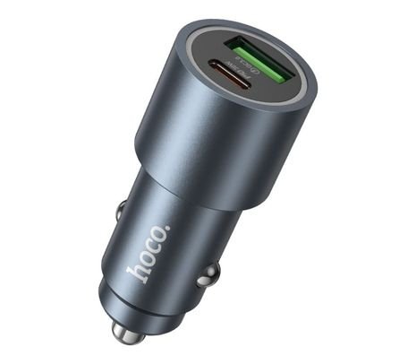 HOCO Z57A CARGADOR DE AUTO DUAL PORT USB-C A USB-C C/CABLE USB-C 30W