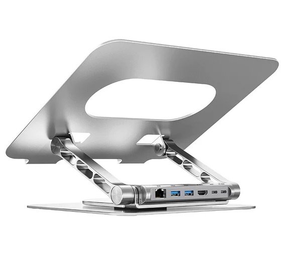 Soporte para Notebook Unitek con HUB USB-C Desmontable 360°
