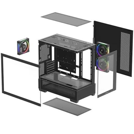 Gabinete DeepCool CG380 3F Micro-ATX 3F ARGB Negro