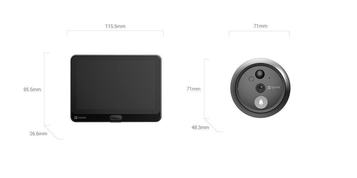 Mirilla Inteligente Ezviz HP4 2MP Pantalla 4.3 Batería