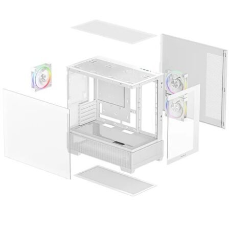Gabinete DeepCool CG380 3F Panorámico Micro-ATX Blanco