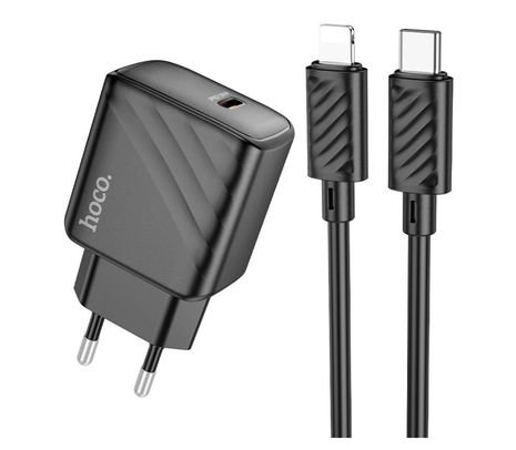 HOCO CS22A CARGADOR DE PARED PD30W 1 USB-C BLACK (O)