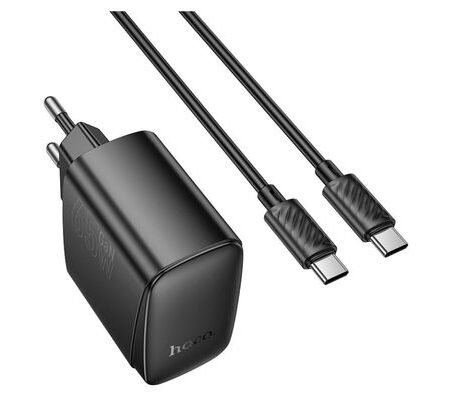 HOCO CS63A CARGADOR DE PARED PD65W 1 USB A Y 1 USB-C BLACK