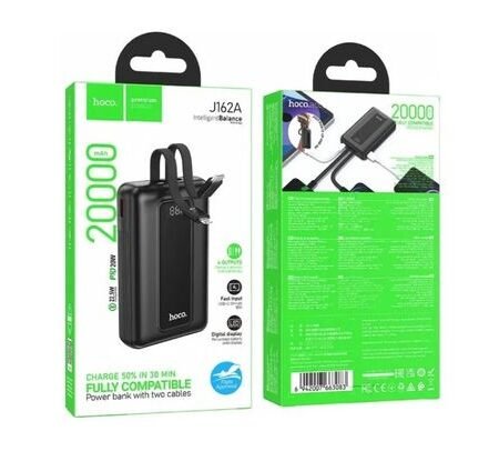 HOCO J162A POWERBANK 22.5W+PD20W 20.000MAH CON DOS CABLES BLACK
