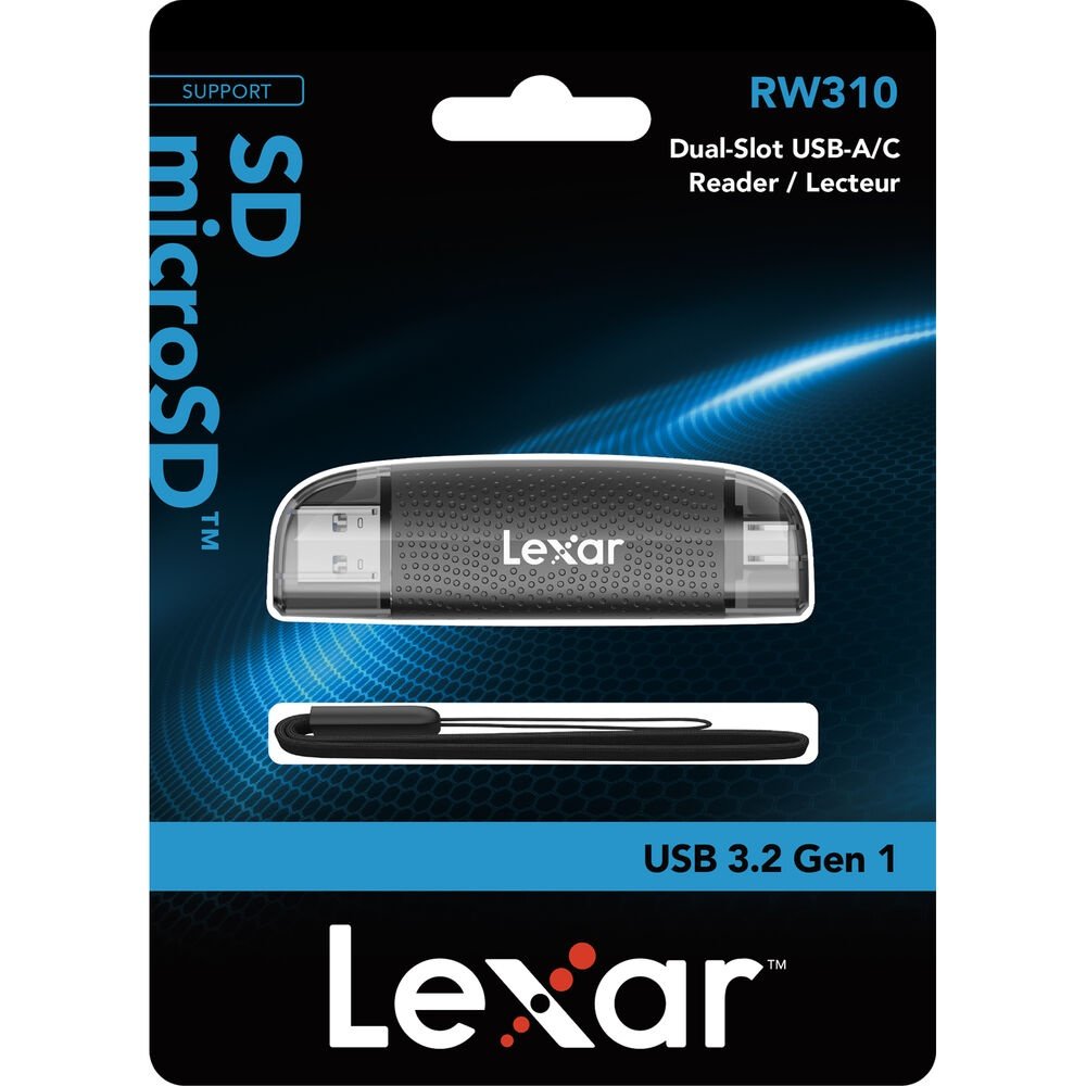 Lector de memoria Lexar LRW310X Dual-Slot USB-A y USB-C