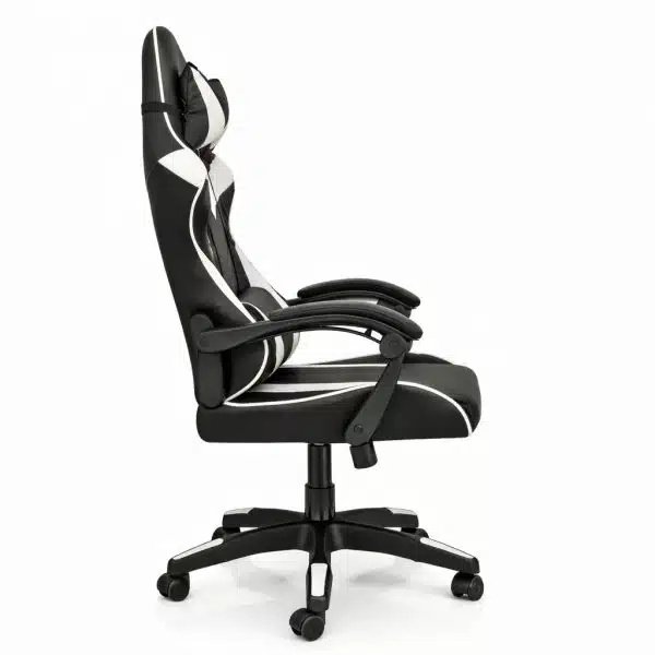 Silla Gamer Ergonómica con Masajes Negra y Blanca
