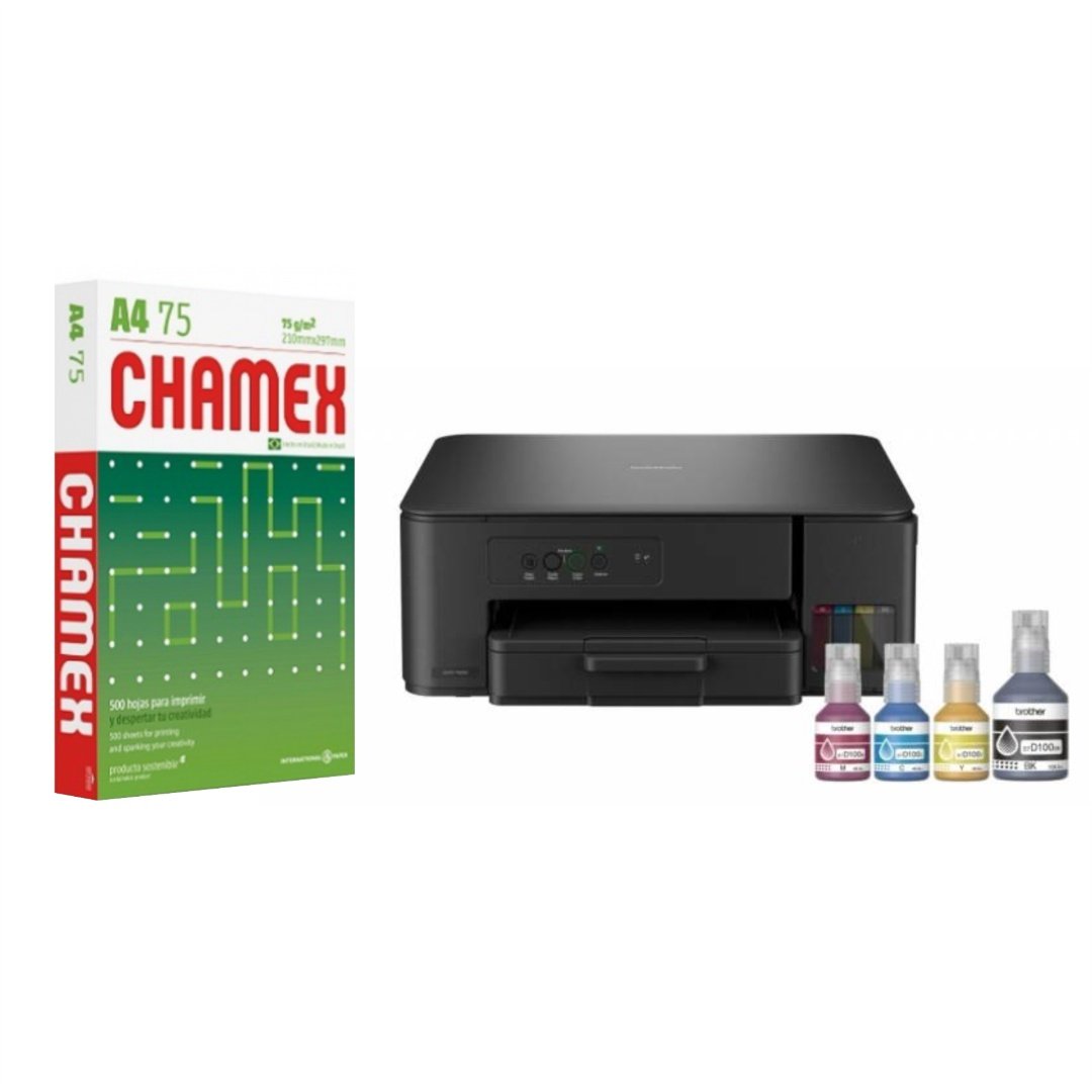 Combo Impresora Multifunción Brother DCP-T230 Tanque de Tinta + Resma A4