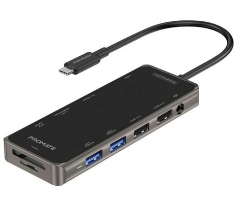 PROMATE PRIMEHUB-PRO HUB C 4USB/HDMI/RJ45/SD/VGA/AUX/PD/100W