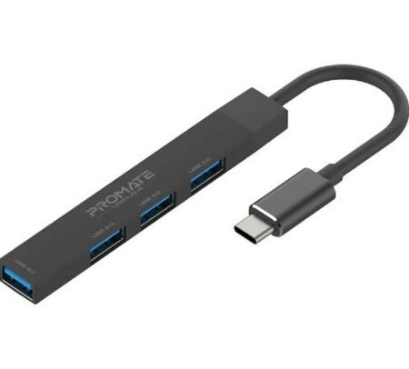 PROMATE LITEHUB-4.BLACK HUB USB-C A USB3.0/3USB2.0