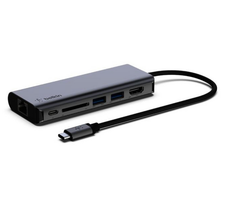BELKIN AVC008BTSGY HUB UBS-C A HDMI/RJ45/USB-A/SD 100W