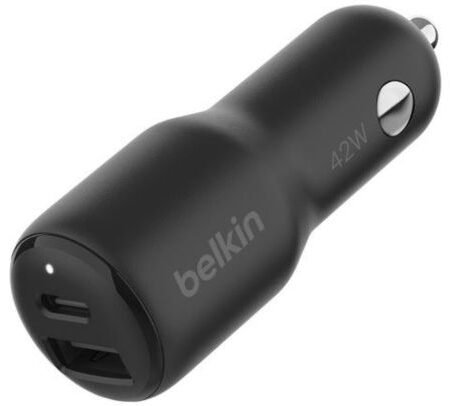 BELKIN CCB005BTBK CARGADOR PARA AUTO 1 USB-C/1 USB-A 42W BLACK
