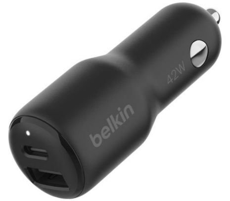 BELKIN CCB005BTBK CARGADOR PARA AUTO 1 USB-C/1 USB-A 42W BLACK